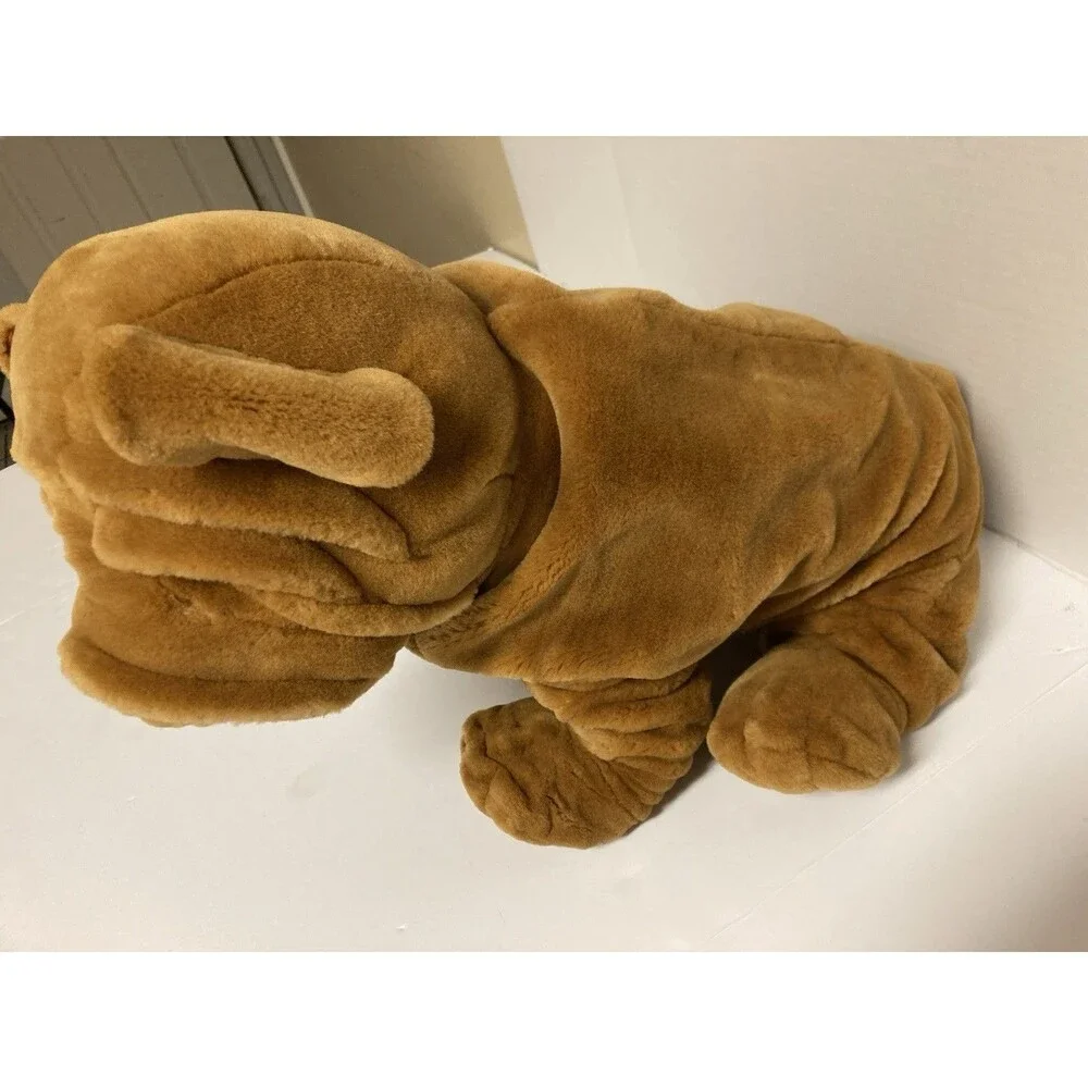 FAO Schwarz Fifth Avenue Chocolate Brown Bulldog Plush w/ Tag, Vintage 1993